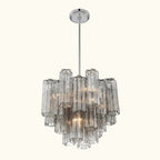 Addis Murano Glass Chandelier 17.8 inch in Chrome with Smoke glass alternate view 3