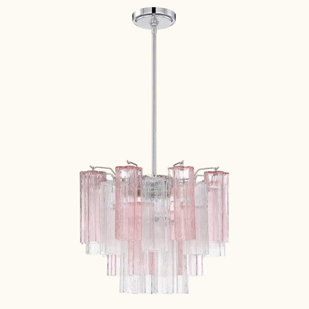 Addis Murano Glass Chandelier 17.8 inch in Chrome with Spring glass alternate view 1