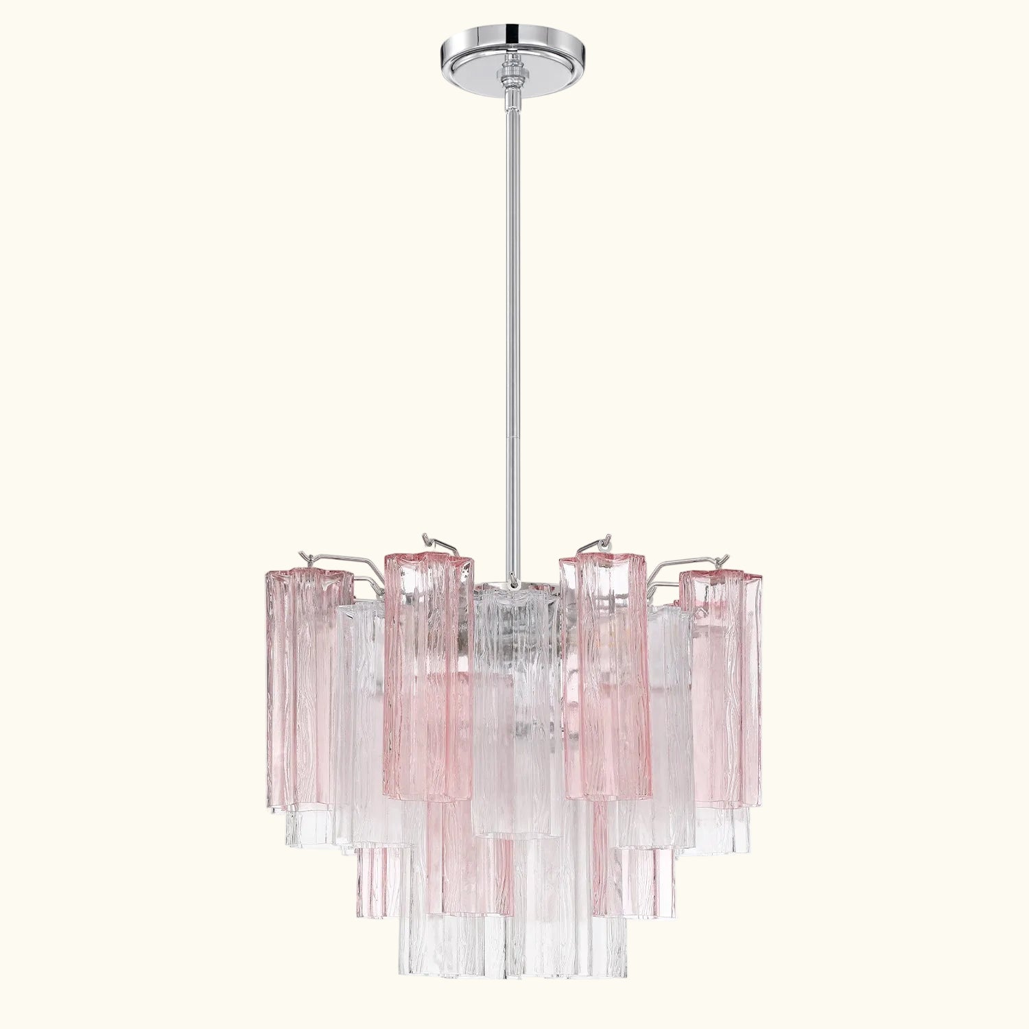 Addis Murano Glass Chandelier 17.8 inch in Chrome with Spring glass alternate view 1