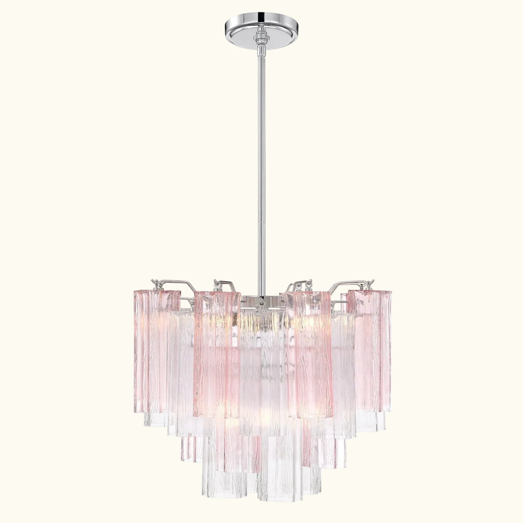 Addis Murano Glass Chandelier 17.8 inch in Chrome with Spring glass alternate view 2