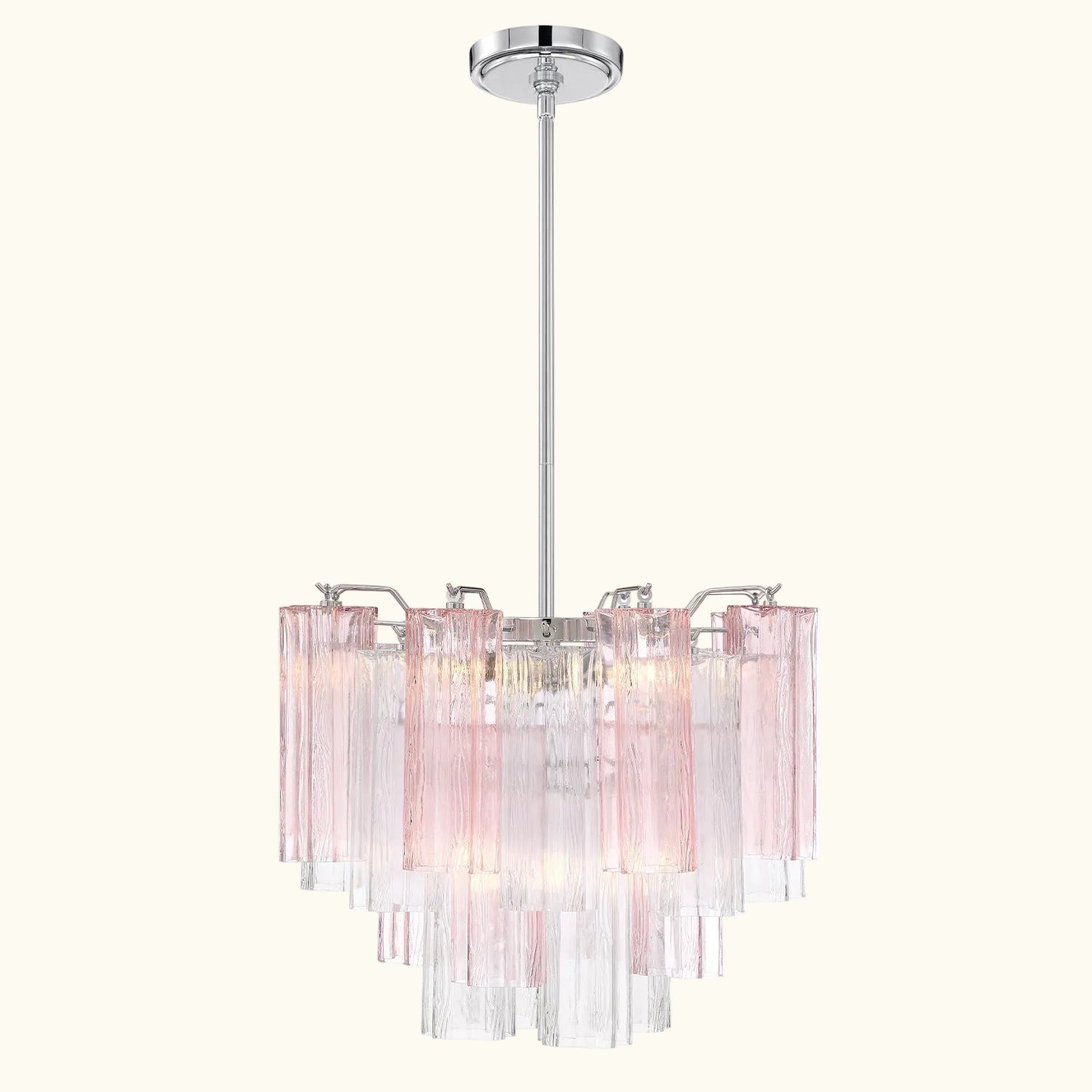 Addis Murano Glass Chandelier 17.8 inch in Chrome with Spring glass alternate view 2