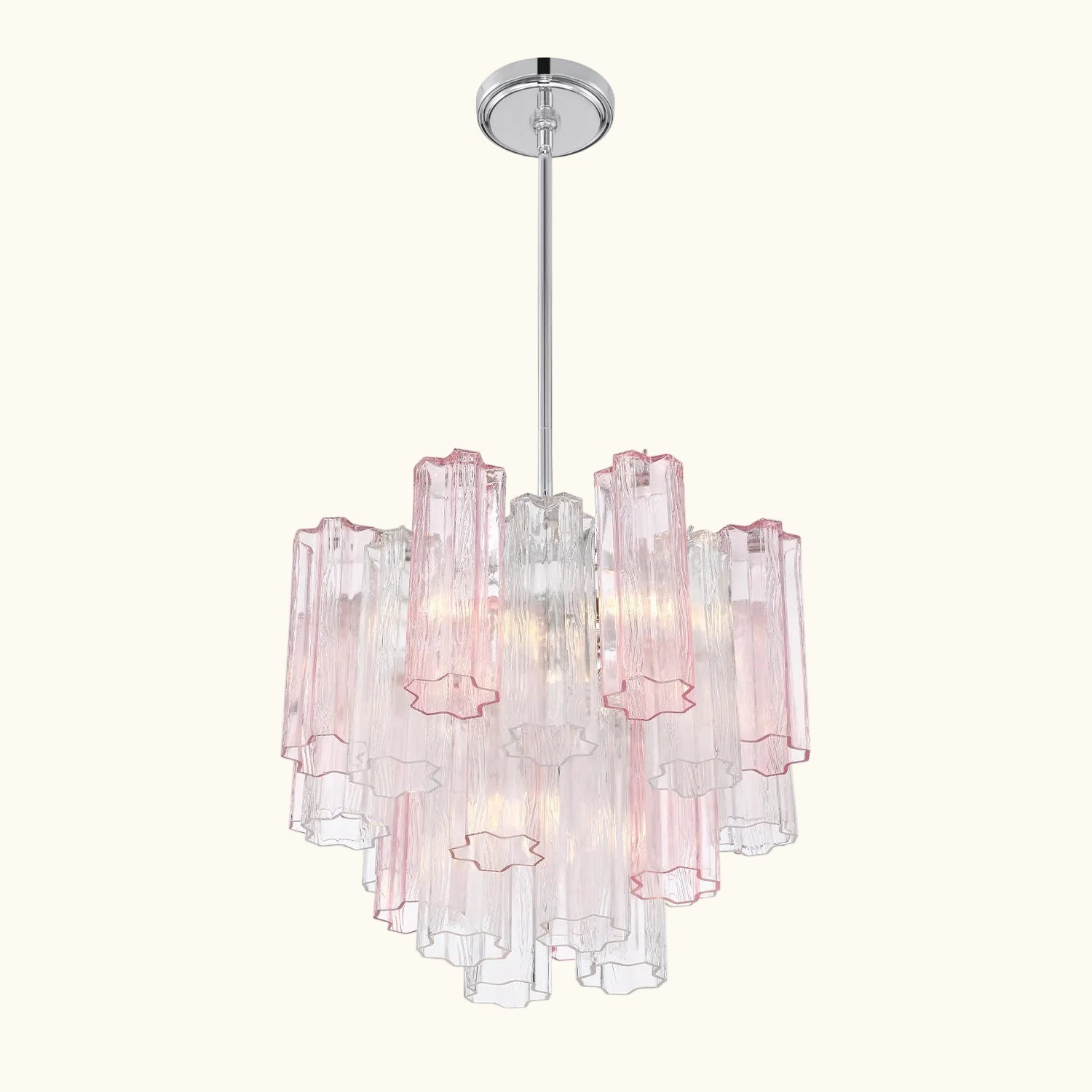 Addis Murano Glass Chandelier 17.8 inch in Chrome with Spring glass alternate view 3