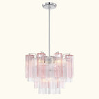 Addis Murano Glass Chandelier 17.8 inch in Chrome with Spring glass