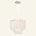 Addis Murano Glass Chandelier 17.8 inch in Chrome with White glass alternate view 1