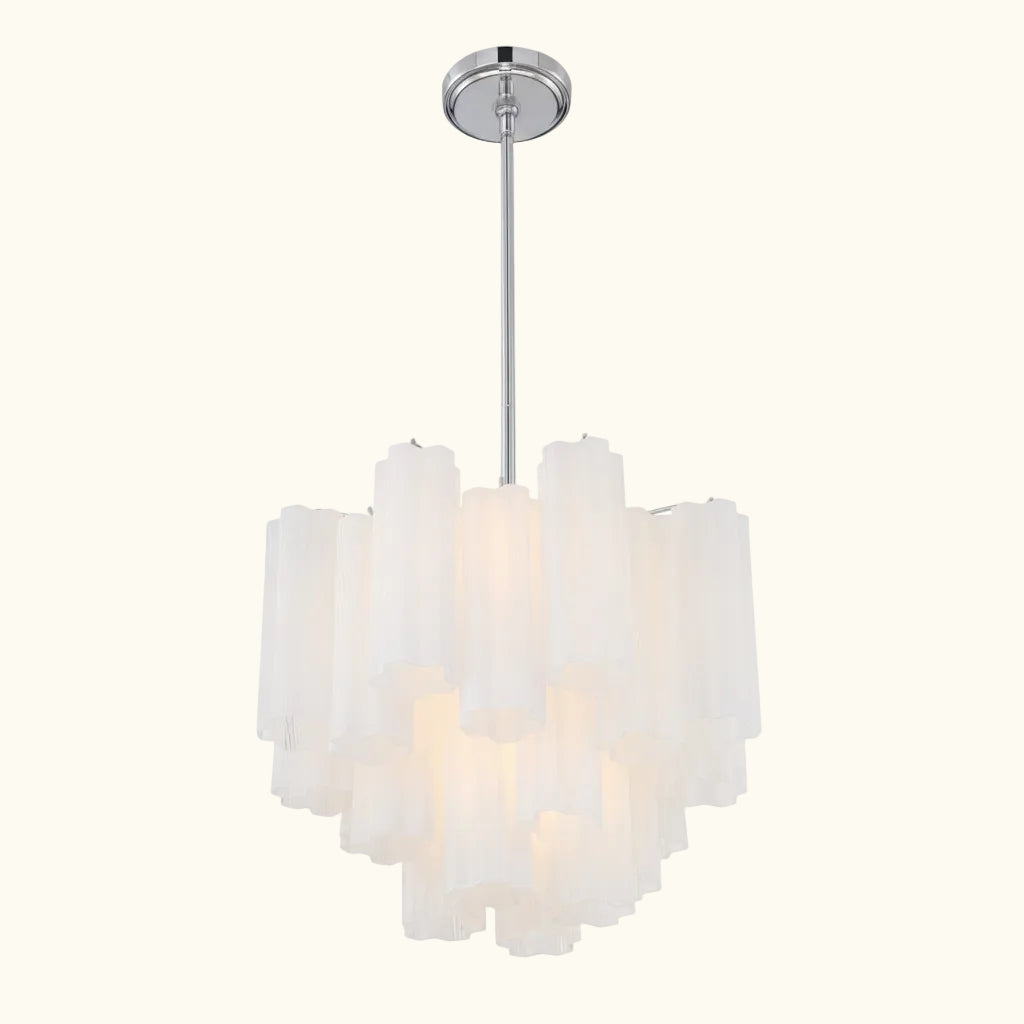 Addis Murano Glass Chandelier 17.8 inch in Chrome with White glass alternate view 2