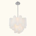 Addis Murano Glass Chandelier 17.8 inch in Chrome with White glass alternate view 2