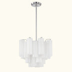 Addis Murano Glass Chandelier 17.8 inch in Chrome with White glass