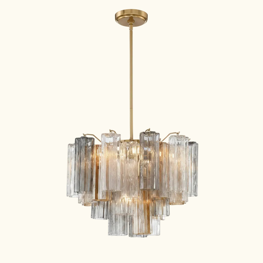 Addis Murano Glass Chandelier 19.8 inch in Brass with Autumn glass alternate view 1