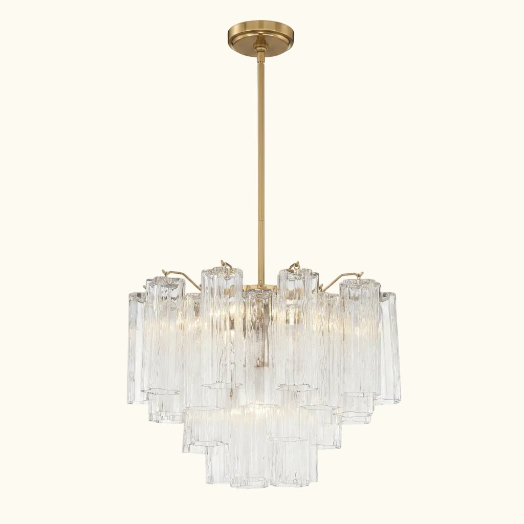 Addis Murano Glass Chandelier 19.8 inch in Brass with Clear glass alternate view 1