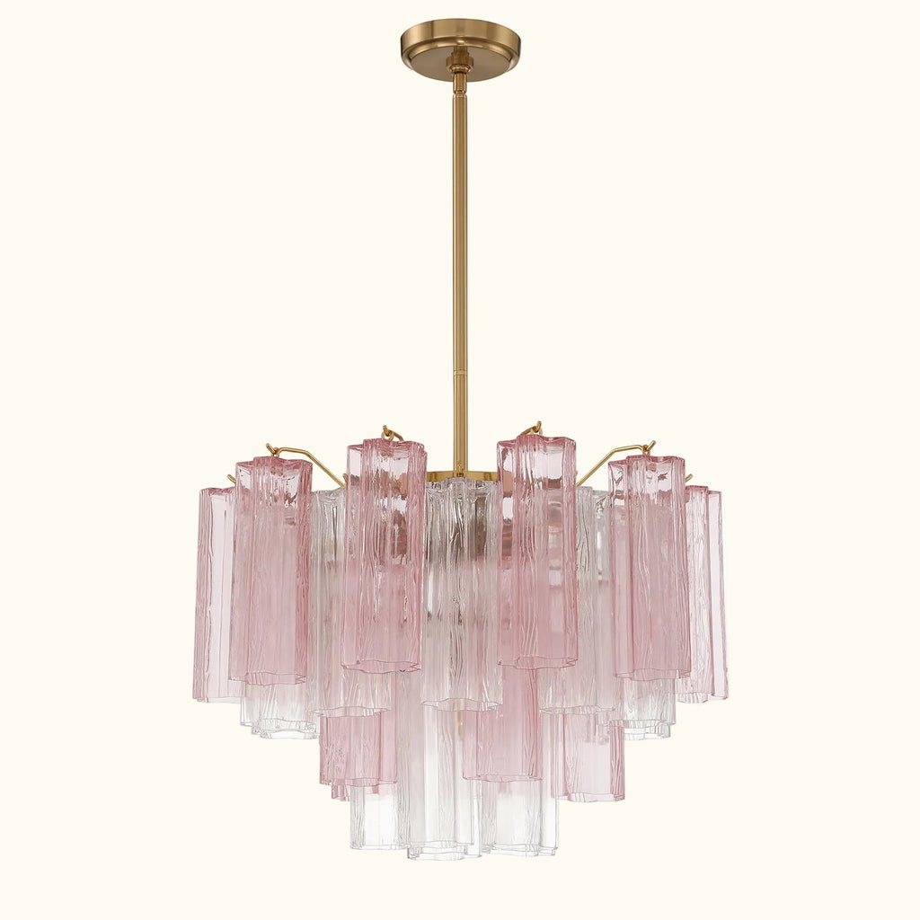 Addis Murano Glass Chandelier 19.8 inch in Brass with Spring glass alternate view 1