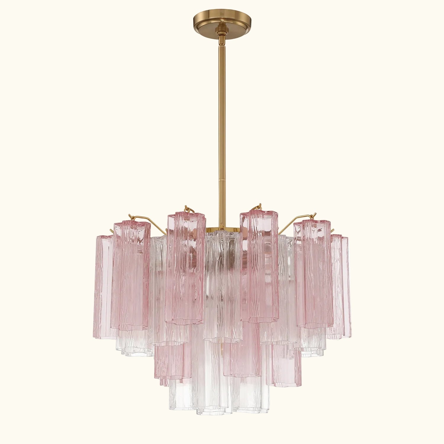 Addis Murano Glass Chandelier 19.8 inch in Brass with Spring glass alternate view 1