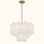Addis Murano Glass Chandelier 19.8 inch in Brass with White glass alternate view 1