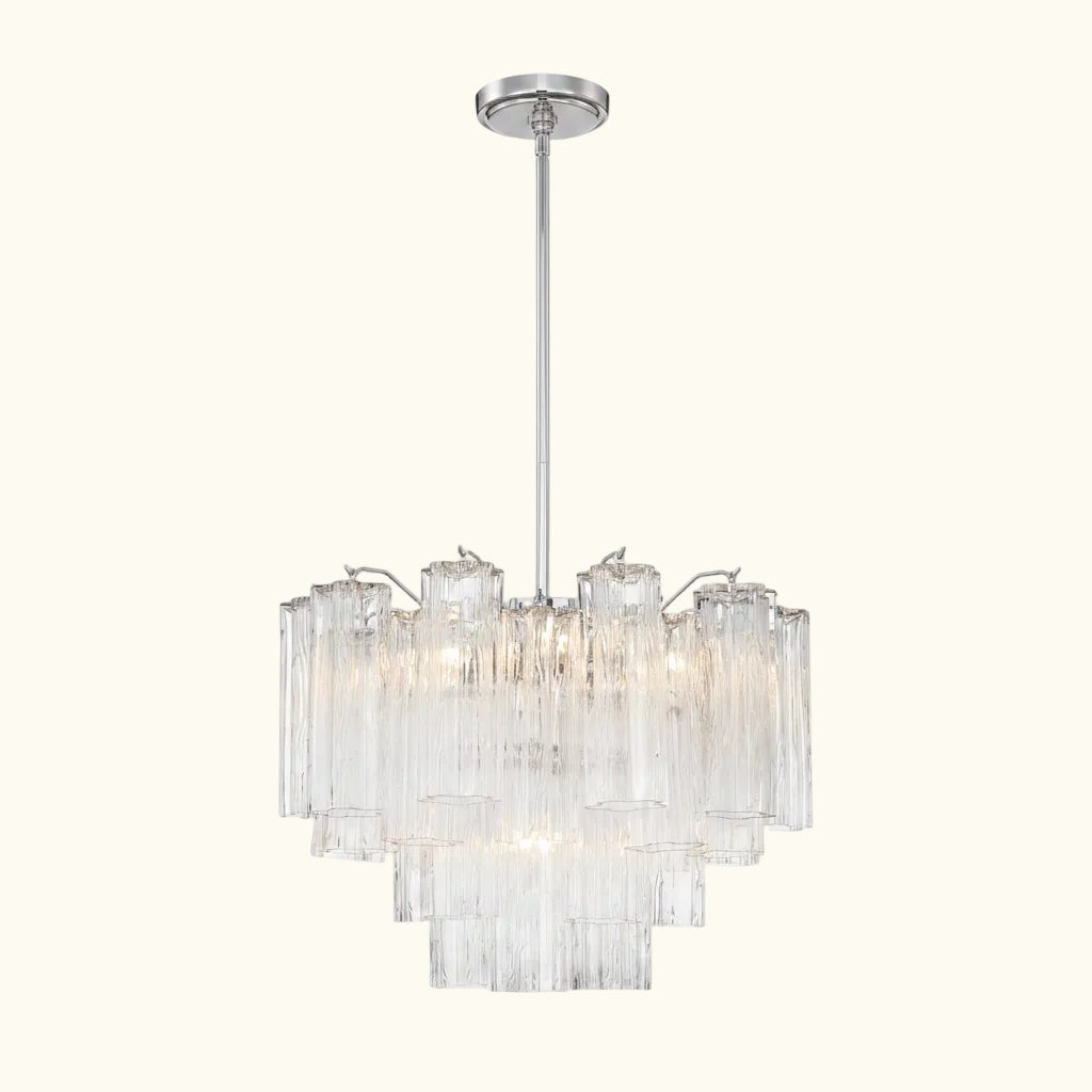 Addis Murano Glass Chandelier 19.8 inch in Chrome with Clear glass alternate view 1