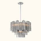 Addis Murano Glass Chandelier 19.8 inch in Chrome with Smoke glass alternate view 1