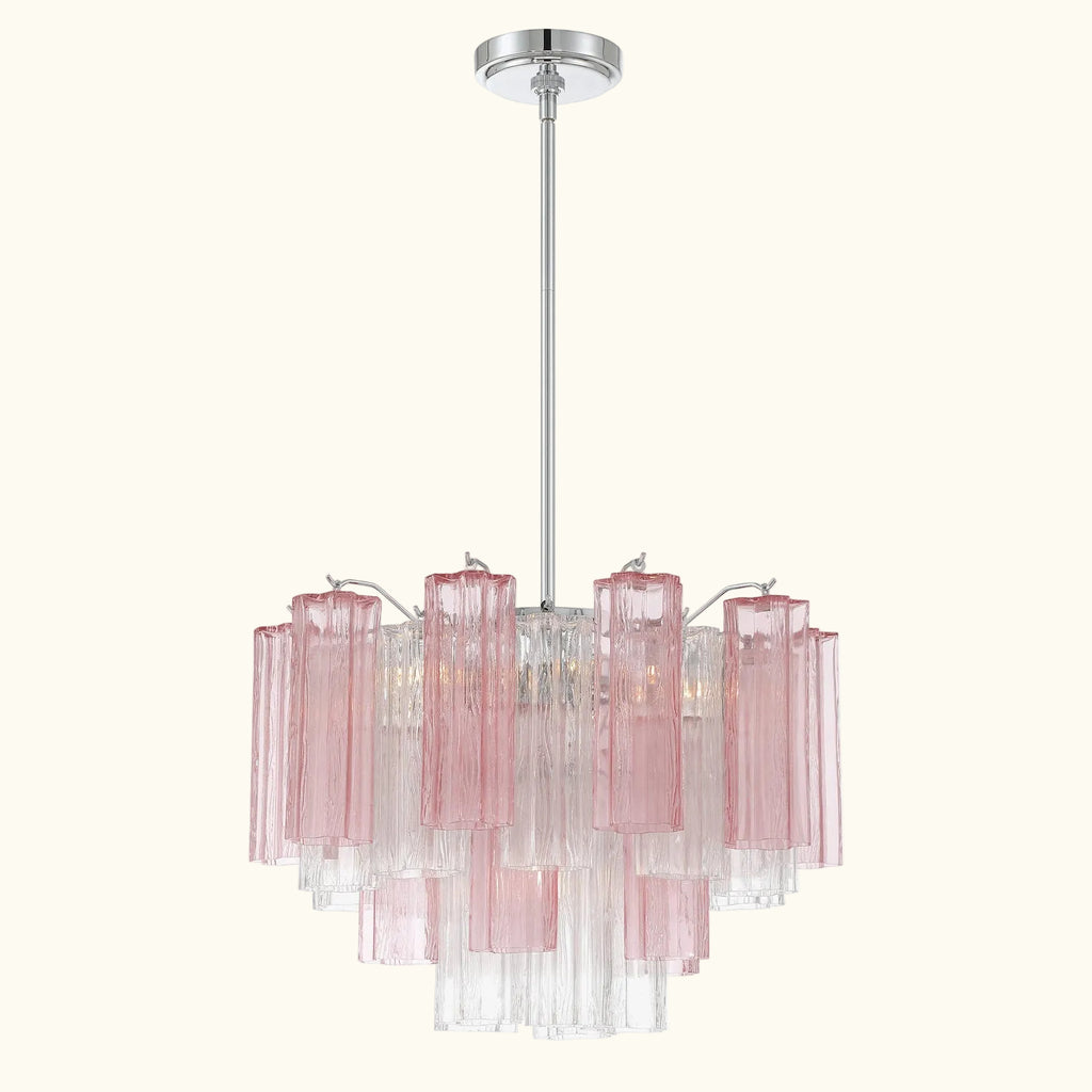 Addis Murano Glass Chandelier 19.8 inch in Chrome with Spring glass