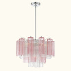 Addis Murano Glass Chandelier 19.8 inch in Chrome with Spring glass