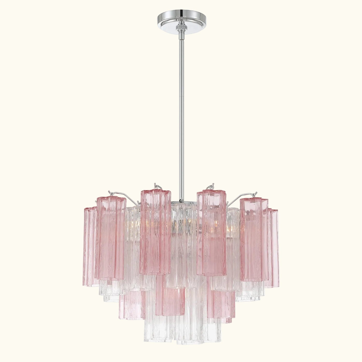 Addis Murano Glass Chandelier 19.8 inch in Chrome with Spring glass