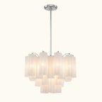 Addis Murano Glass Chandelier 19.8 inch in Chrome with White glass