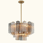 Addis Murano Glass Chandelier 22 inch in Brass with Autumn glass alternate view 1