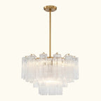 Addis Murano Glass Chandelier 22 inch in Brass with Clear glass alternate view 1