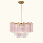 Addis Murano Glass Chandelier 22 inch in Brass with Spring glass alternate view 4