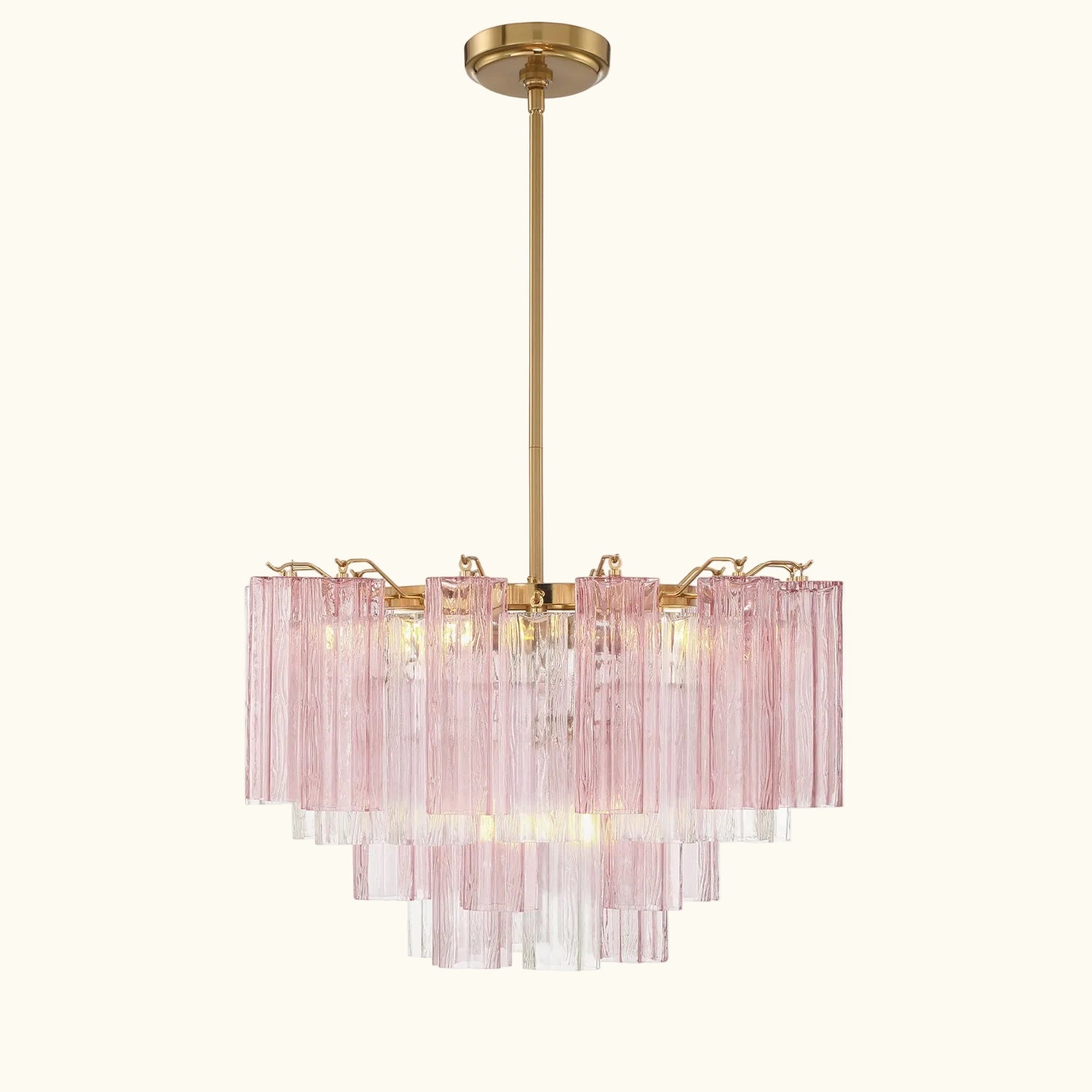 Addis Murano Glass Chandelier 22 inch in Brass with Spring glass alternate view 4