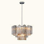 Addis Murano Glass Chandelier 22 inch in Chrome with Autumn glass alternate view 1