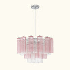 Addis Murano Glass Chandelier 22 inch in Chrome with Spring glass alternate view 1