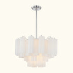 Addis Murano Glass Chandelier 22 inch in Chrome with White glass