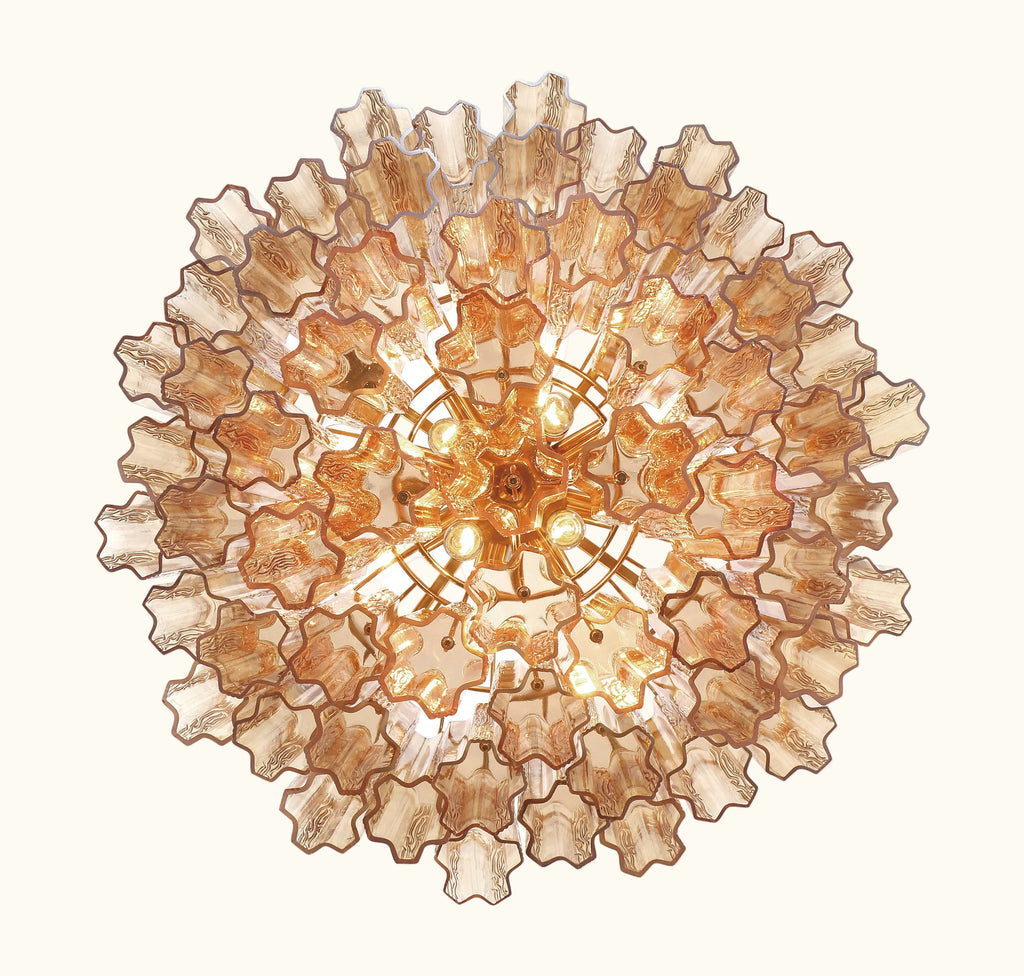 Addis Murano Glass Chandelier 26.8 inch in Brass with Amber glass alternate view 3
