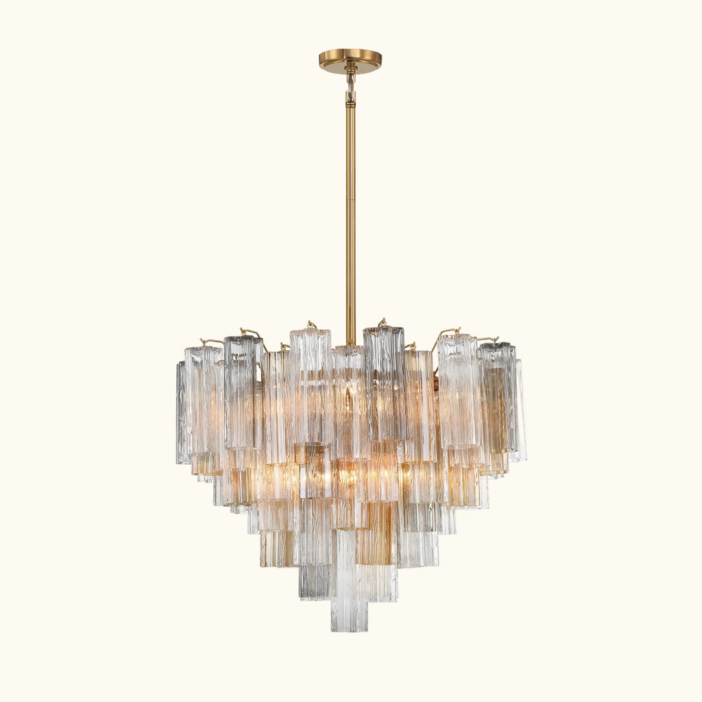 Addis Murano Glass Chandelier 26.8 inch in Brass with Autumn glass alternate view 1