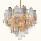 Addis Murano Glass Chandelier 26.8 inch in Brass with Autumn glass alternate view 2