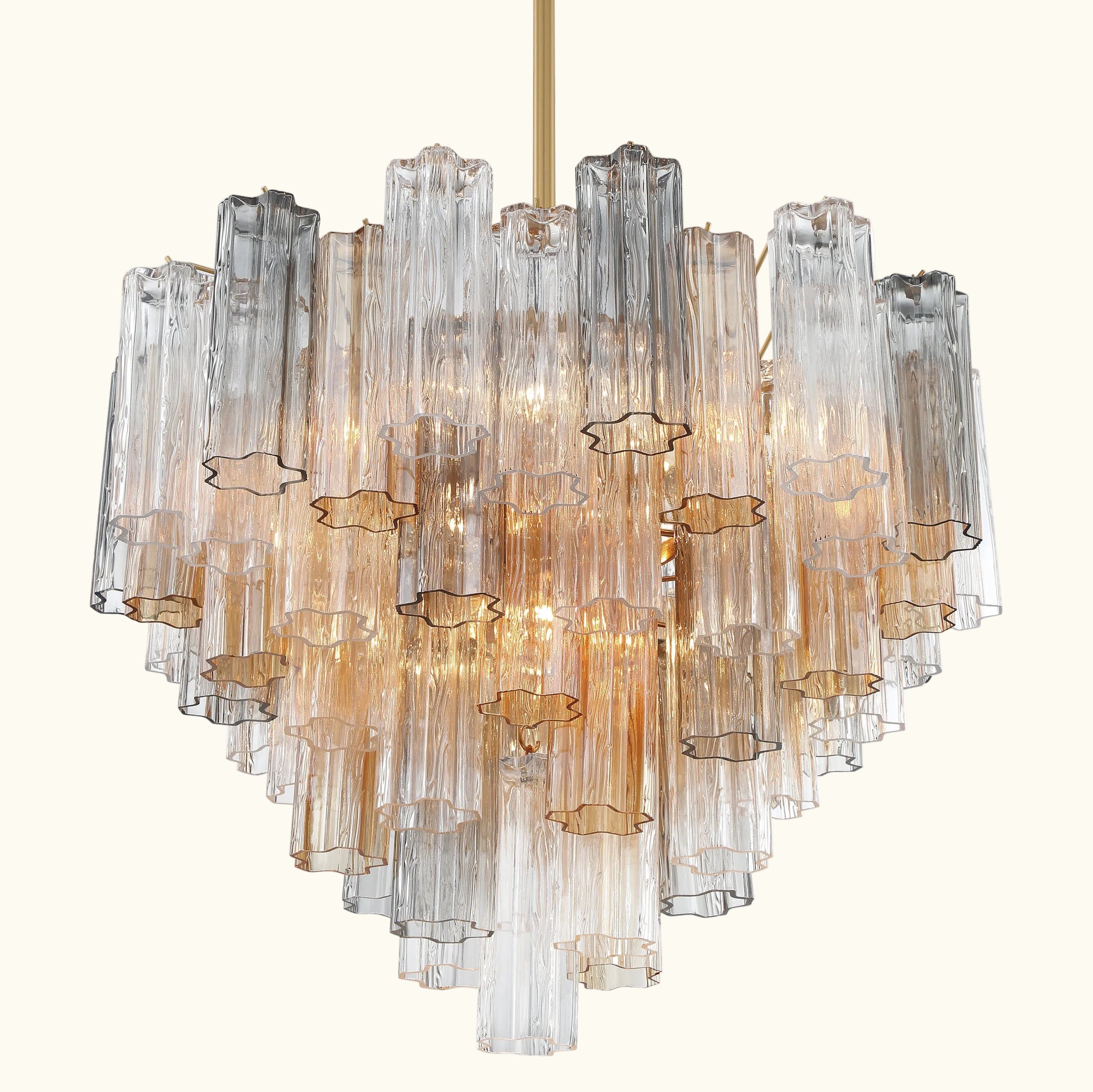 Addis Murano Glass Chandelier 26.8 inch in Brass with Autumn glass alternate view 2