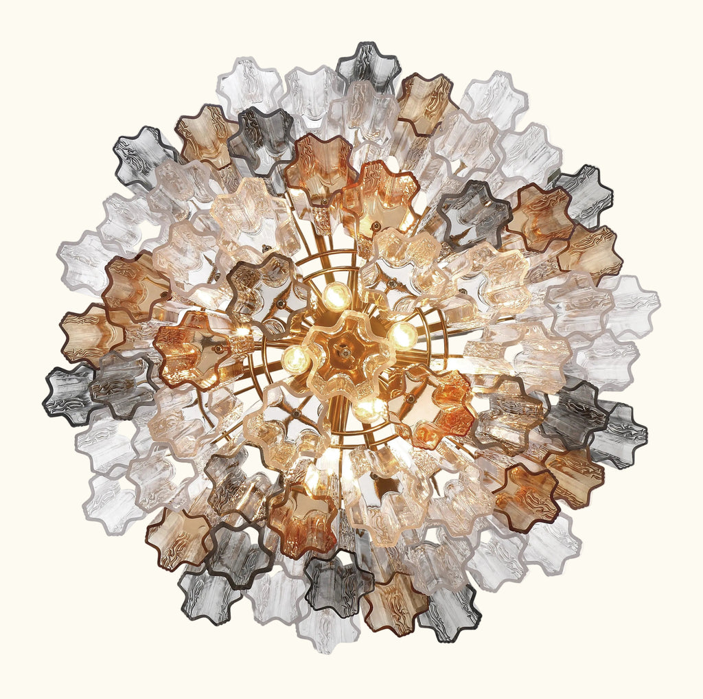 Addis Murano Glass Chandelier 26.8 inch in Brass with Autumn glass alternate view 3