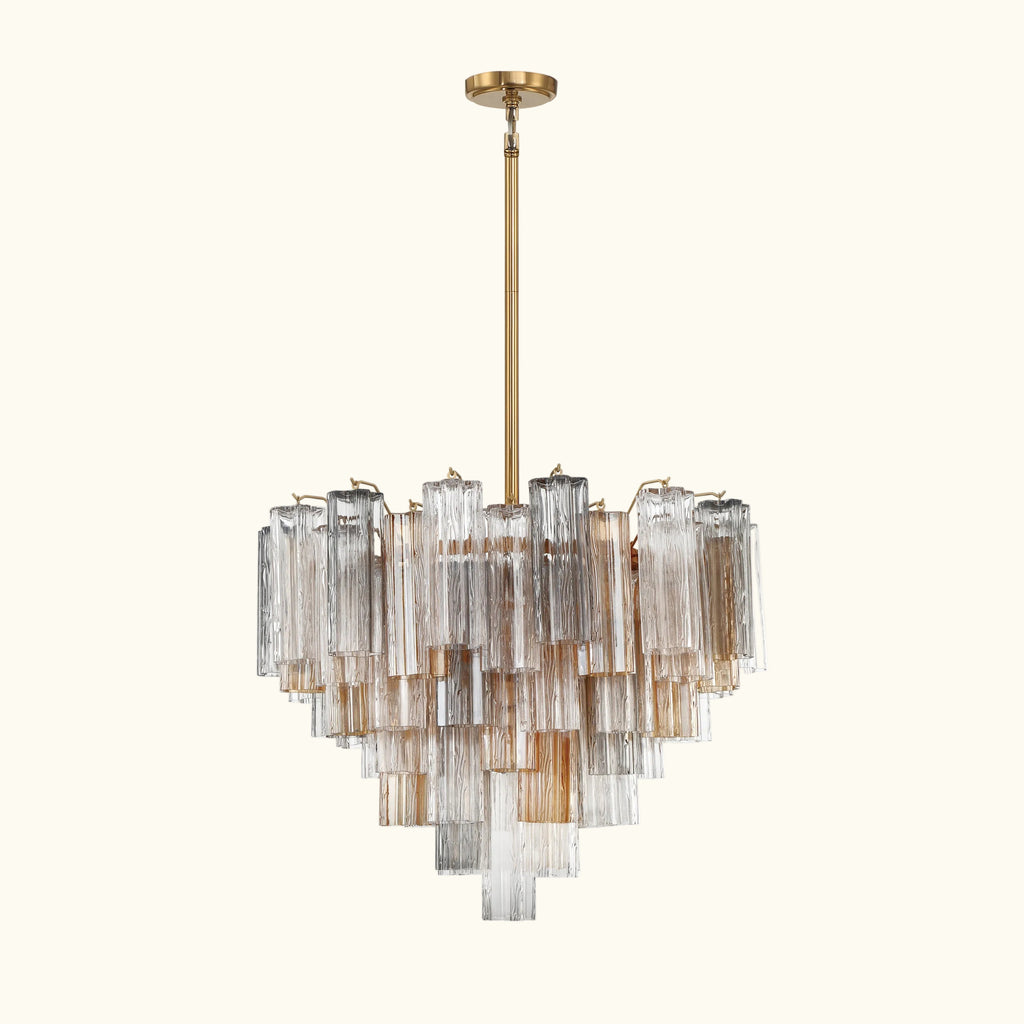 Addis Murano Glass Chandelier 26.8 inch in Brass with Autumn glass