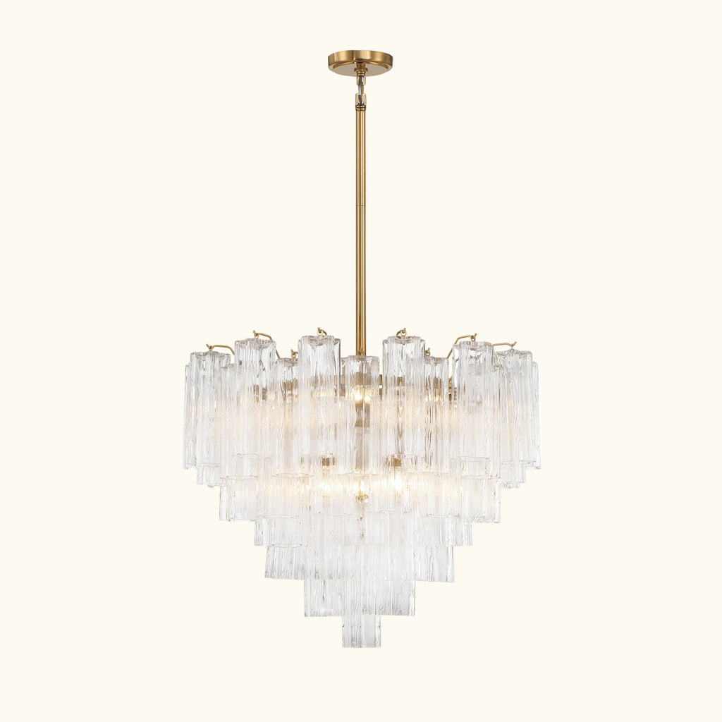 Addis Murano Glass Chandelier 26.8 inch in Brass with Clear glass alternate view 1