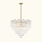 Addis Murano Glass Chandelier 26.8 inch in Brass with Clear glass alternate view 1