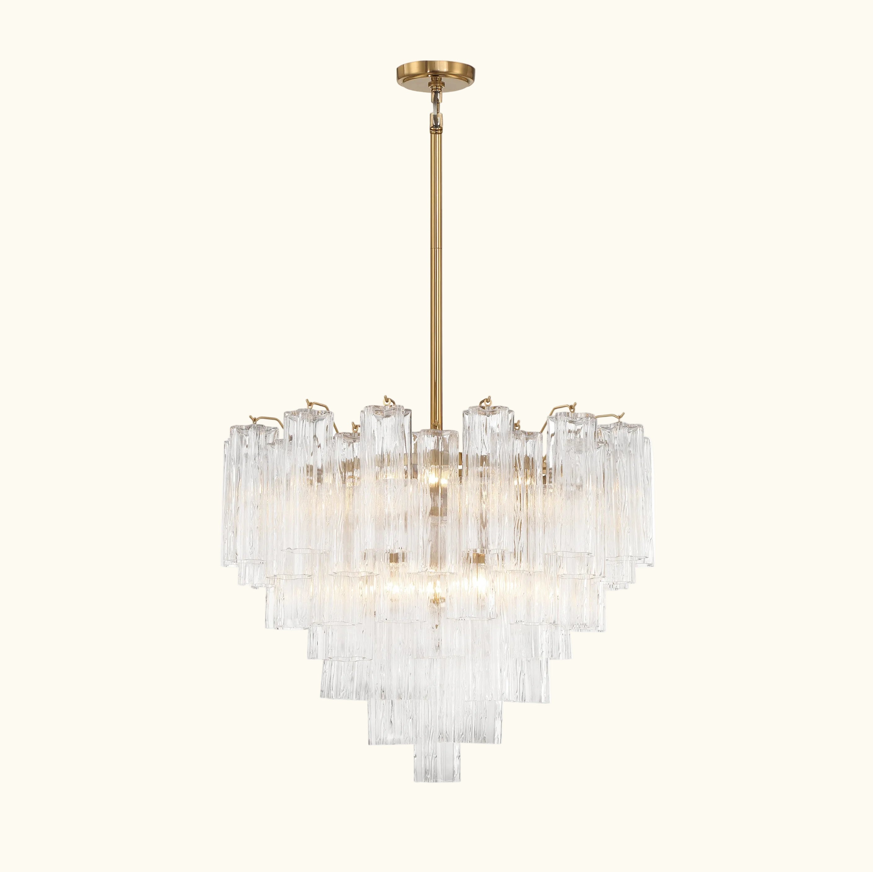Addis Murano Glass Chandelier 26.8 inch in Brass with Clear glass alternate view 1