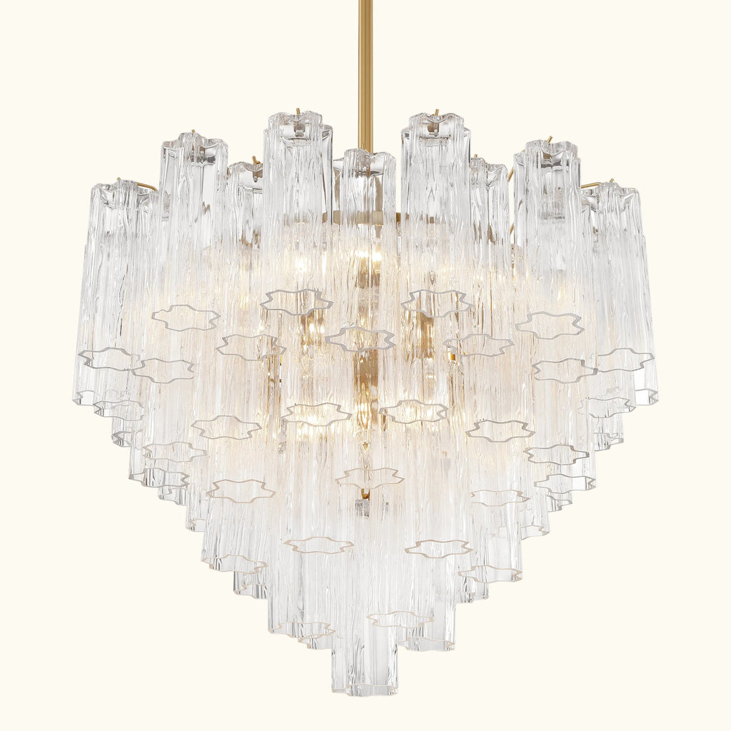 Addis Murano Glass Chandelier 26.8 inch in Brass with Clear glass alternate view 2