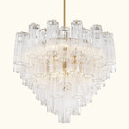 Addis Murano Glass Chandelier 26.8 inch in Brass with Clear glass alternate view 2