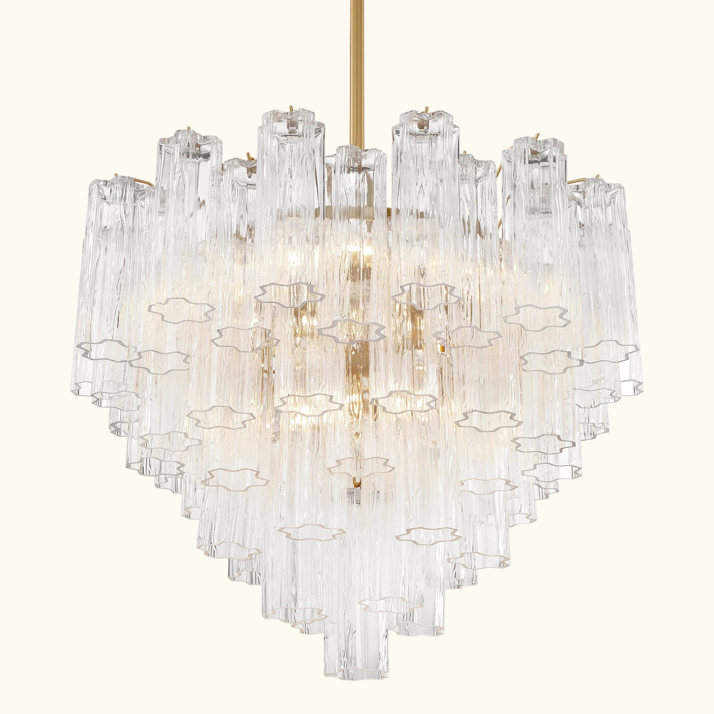 Addis Murano Glass Chandelier 26.8 inch in Brass with Clear glass alternate view 2