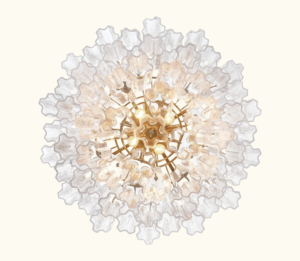 Addis Murano Glass Chandelier 26.8 inch in Brass with Clear glass alternate view 3