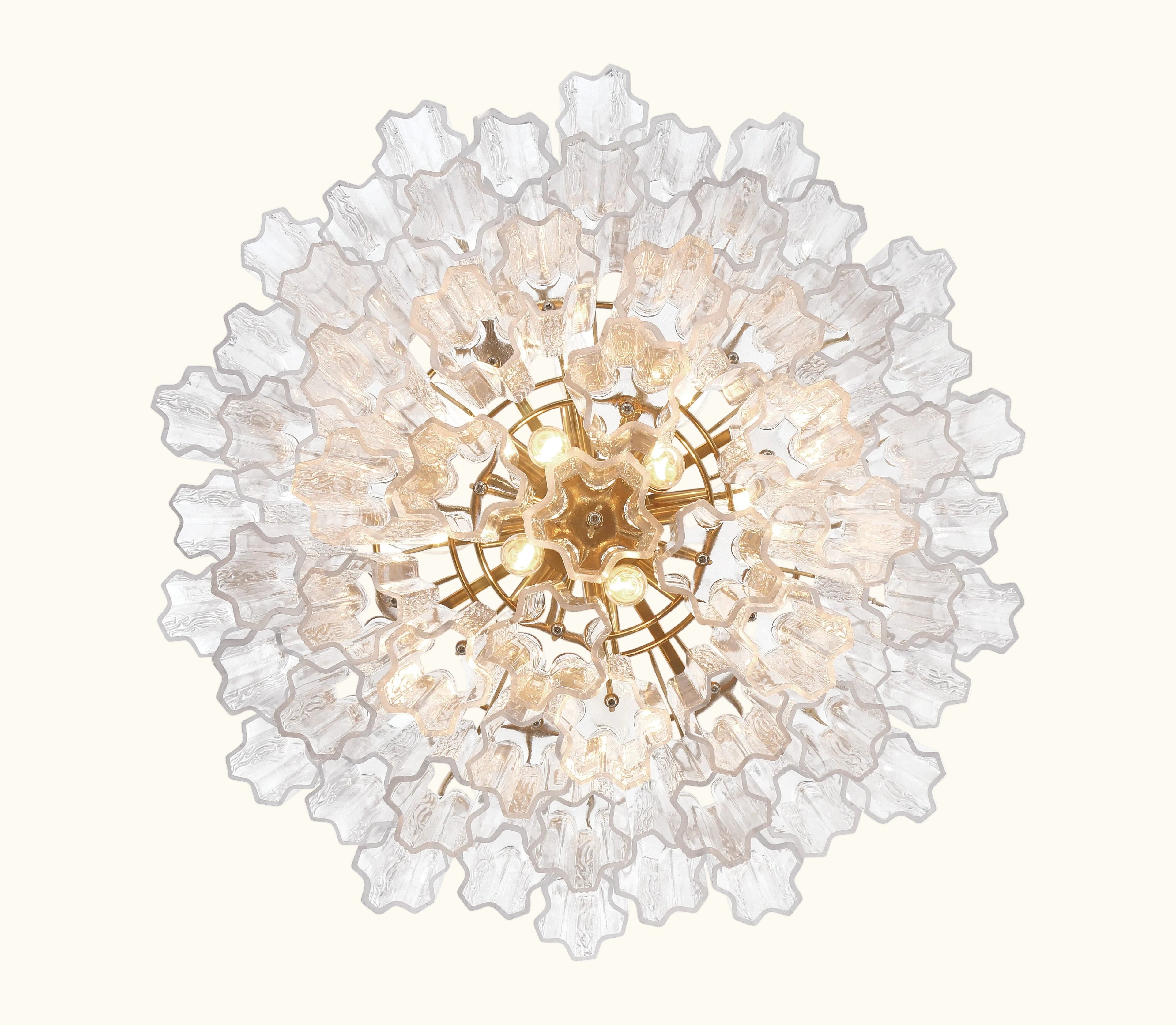 Addis Murano Glass Chandelier 26.8 inch in Brass with Clear glass alternate view 3