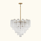 Addis Murano Glass Chandelier 26.8 inch in Brass with Clear glass