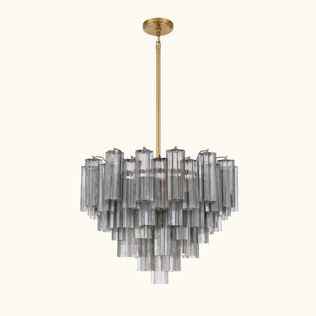 Addis Murano Glass Chandelier 26.8 inch in Brass with Smoke glass alternate view 1