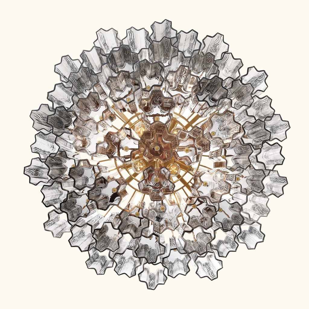 Addis Murano Glass Chandelier 26.8 inch in Brass with Smoke glass alternate view 2