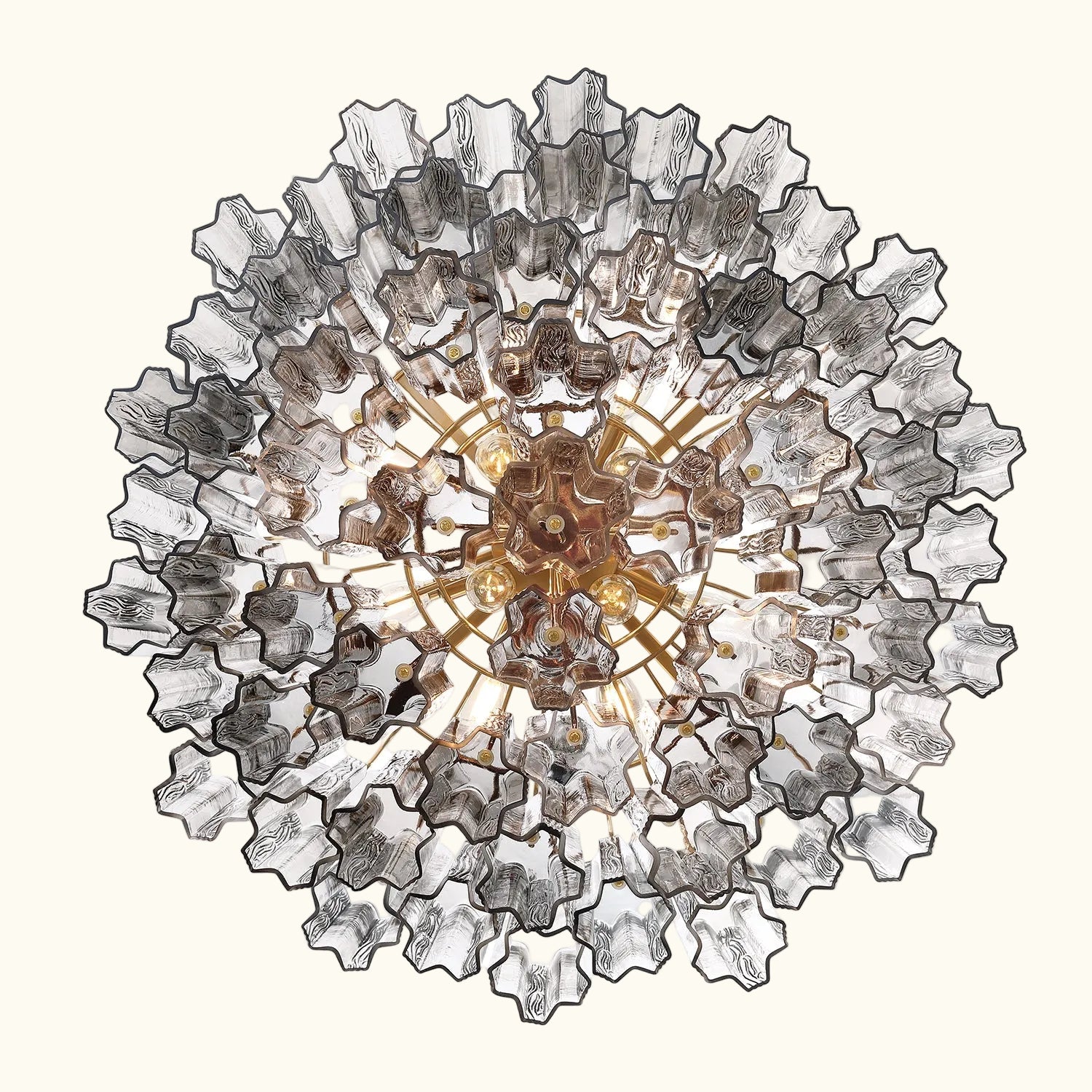 Addis Murano Glass Chandelier 26.8 inch in Brass with Smoke glass alternate view 2