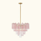 Addis Murano Glass Chandelier 26.8 inch in Brass with Spring glass alternate view 3