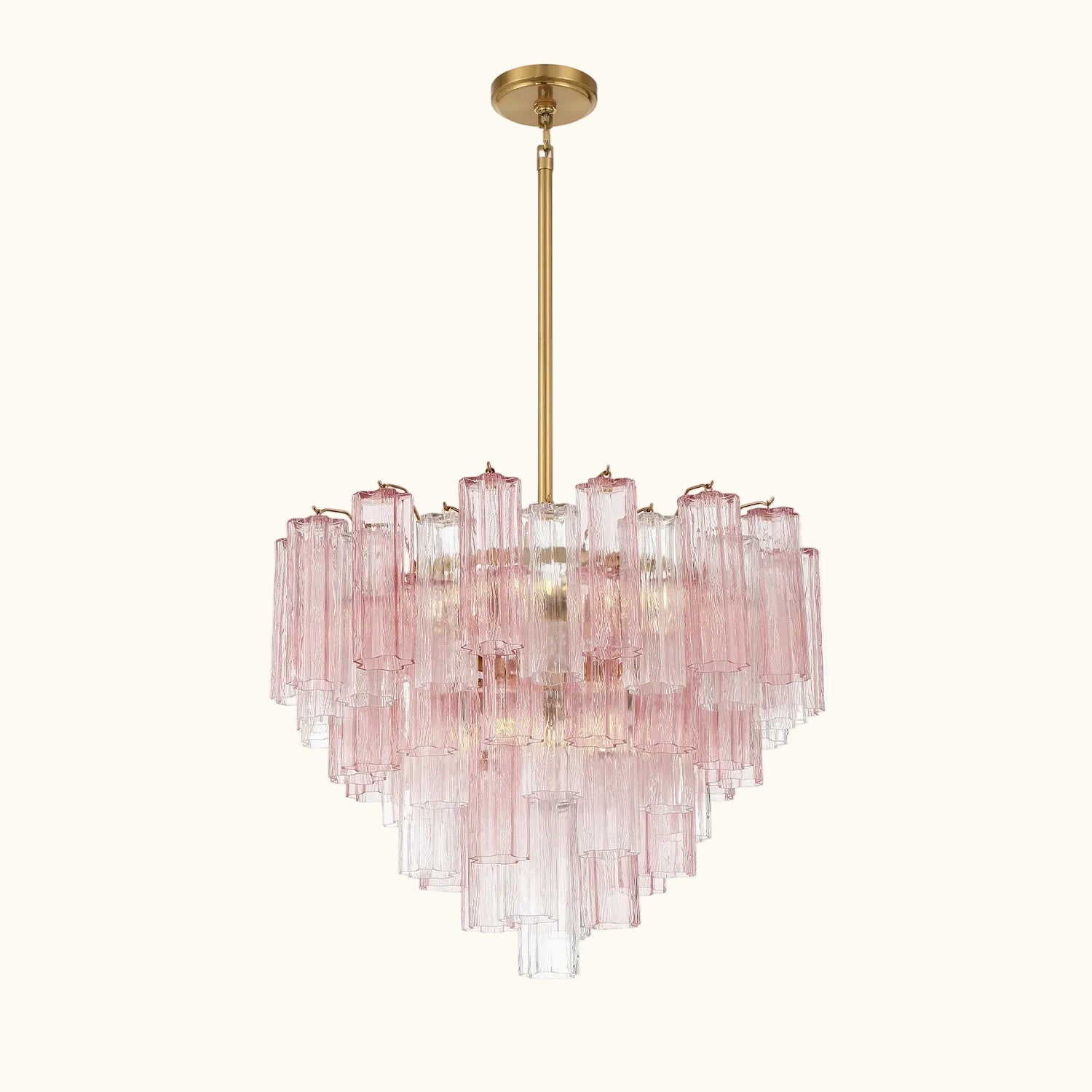 Addis Murano Glass Chandelier 26.8 inch in Brass with Spring glass