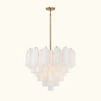 Addis Murano Glass Chandelier 26.8 inch in Brass with White glass alternate view 1